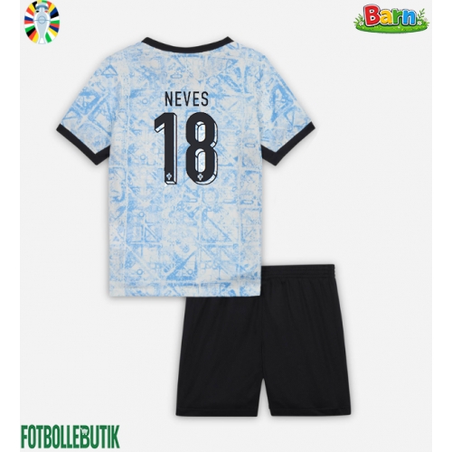 Portugal Ruben Neves #18 Bortaställ Barn EM 2024 Kortärmad (+ Korta byxor)